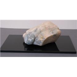 Carved Marble Sculpture with Black Acrylic Base