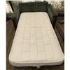 Image 4 : Green Loveseat Sofa Bed with Fold-Out Mattress- Jasper Park Lodge Custom Made