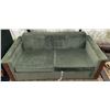 Image 1 : Jasper Park Lodge Custom Made- Green Upholstered Sofa Bed with Mattress