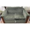 Image 1 : Custom Made Green Velvet Loveseat Pull-Out Bed from the Jasper Park Lodge