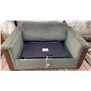 Image 2 : Custom Made Green Velvet Loveseat Pull-Out Bed from the Jasper Park Lodge