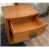Image 2 : Asian Oak Nightstand with Single Drawer and Open Shelf - Jasper Park Lodge Decor