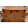 Image 2 : Asian Oak Six-Drawer Wooden Dresser with Metal Handles- Jasper Park Lodge Custom