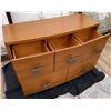 Image 3 : Asian Oak Six-Drawer Wooden Dresser with Metal Handles- Jasper Park Lodge Custom