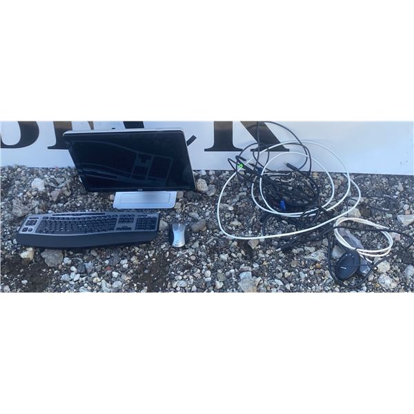 HP w1907 LCD Monitor with Microsoft Keyboard, Mouse, and Cables
