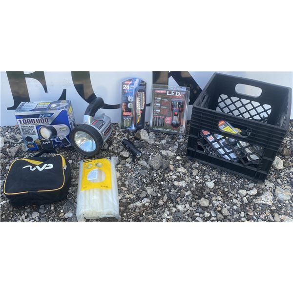 LED Lights, Rechargeable Spotlights, Glue Sticks and Accessories