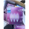 Image 3 : Box Lot of Light Bulbs, Light Fixture, and Door Handle Set