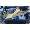 Image 1 : Bin of Drywall and Repair Tools with Quikrete Stucco Patch