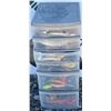 Image 1 : Plastic Storage Drawers with Mixed Tools, Clamps, and Art Supplies