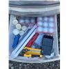Image 4 : Plastic Storage Drawers with Mixed Tools, Clamps, and Art Supplies