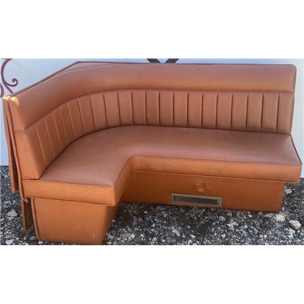 L-Shaped Brown Vinyl Diner Booth Bench Seating