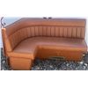 Image 1 : L-Shaped Brown Vinyl Diner Booth Bench Seating