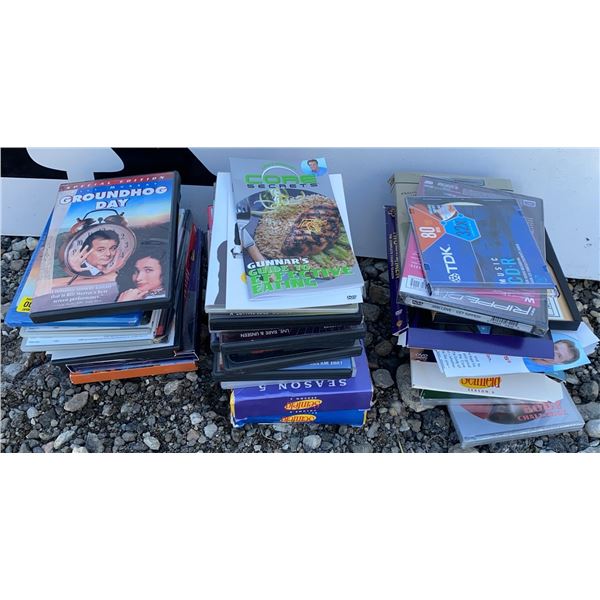 Media Lot: DVDs, CDs, Blu-ray, LG Player, Cribbage, Shoes Size 10