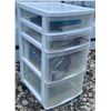 Image 1 : Gracious Living Four-Drawer Plastic Storage Cart with Contents
