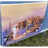 Image 2 : Original Harbour Scene Acrylic Painting on Canvas