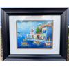 Image 1 : Framed Harbour Scene Print With Mat