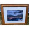 Image 1 : Framed Ocean Wave Print With Wooden Frame
