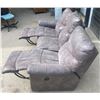 Image 4 : Brown Faux Leather 3-Seat Reclining Sofa