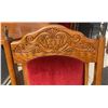 Image 5 : Wooden Dining Table With Six Red Upholstered Chairs