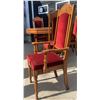 Image 6 : Wooden Dining Table With Six Red Upholstered Chairs