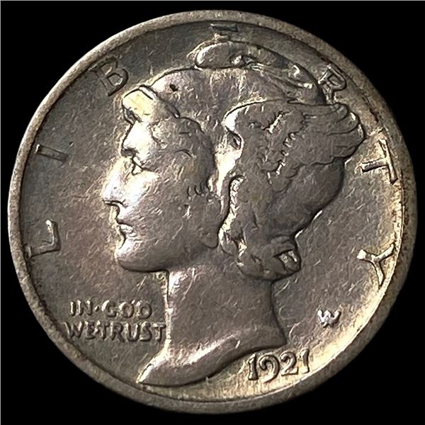 1921-D Silver Mercury Dime ABOUT UNCIRCULATED