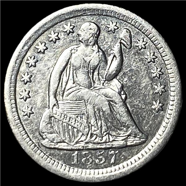 1857-O Silver Seated Liberty Half Dime  CLOSELY UNCIRCULATED