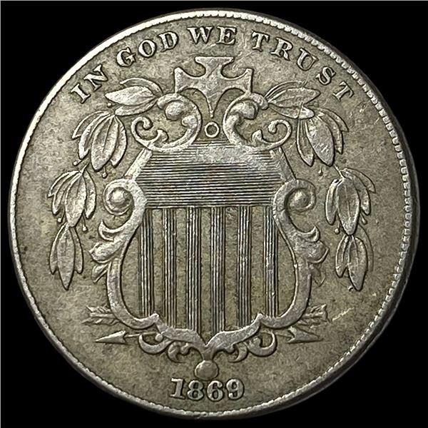 1869 Shield Nickel NEARLY UNCIRCULATED