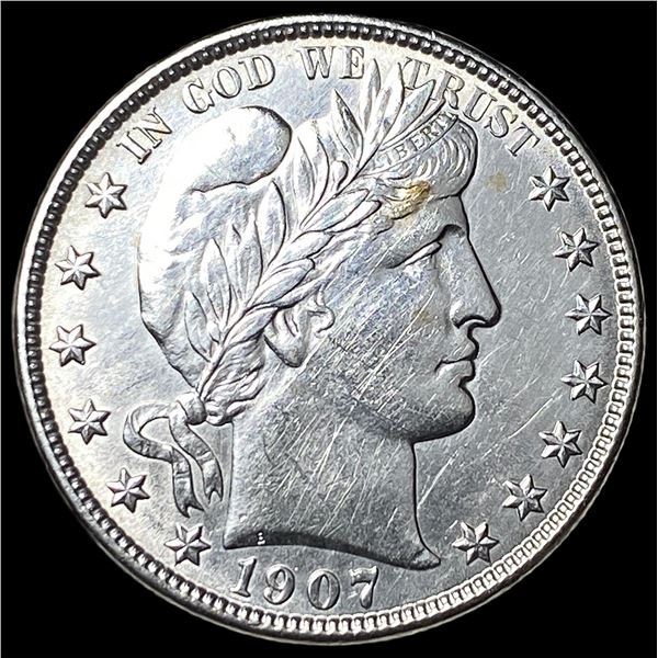 1907-O Silver Barber Half Dollar CHOICE AU