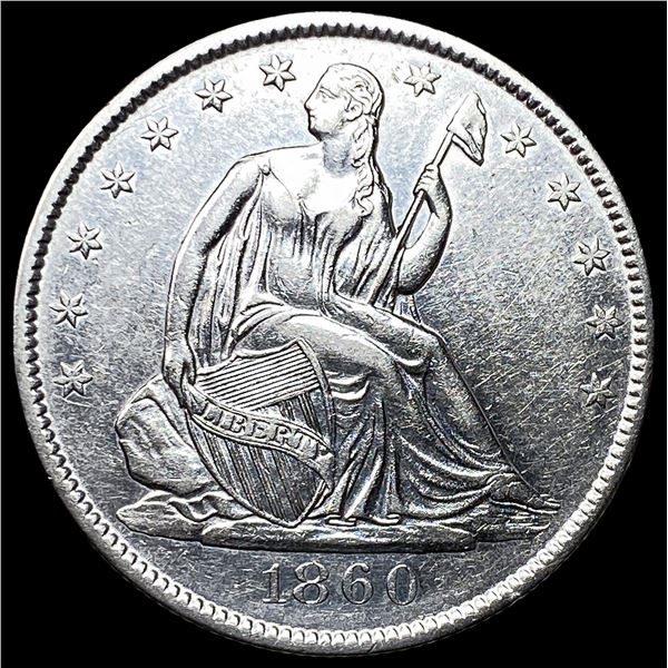 1860-O Silver Seated Liberty Half Dollar  CLOSELY UNCIRCULATED