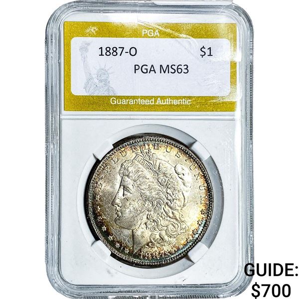 1887-O Morgan Silver Dollar PGA MS63
