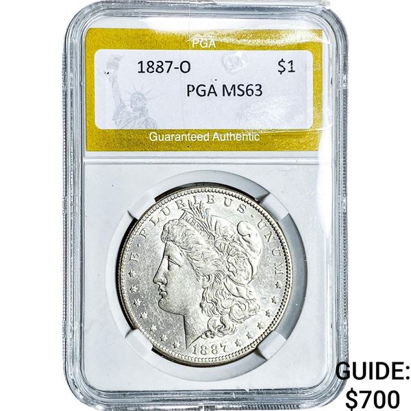 1887-O Morgan Silver Dollar PGA MS63