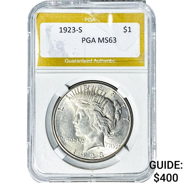 1923-S Silver Peace Dollar PGA MS63