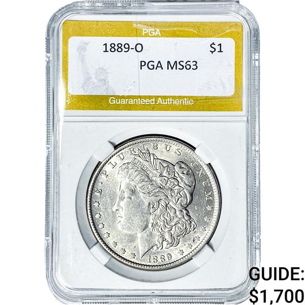 1889-O Morgan Silver Dollar PGA MS63