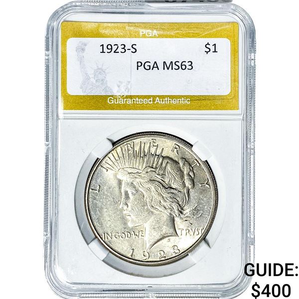 1923-S Silver Peace Dollar PGA MS63
