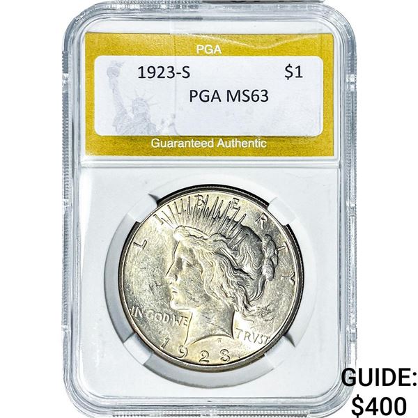 1923-S Silver Peace Dollar PGA MS63