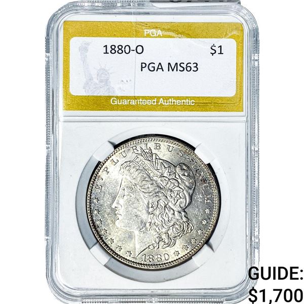 1880-O Morgan Silver Dollar PGA MS63