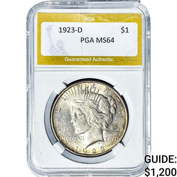 1923-D Silver Peace Dollar PGA MS64