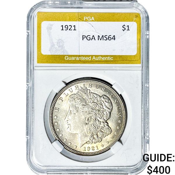 1921 Morgan Silver Dollar PGA MS64