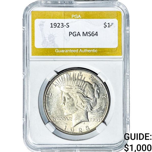 1923-S Silver Peace Dollar PGA MS64