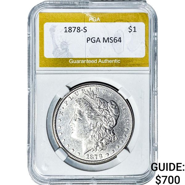 1878-S Morgan Silver Dollar PGA MS64