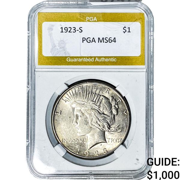 1923-S Silver Peace Dollar PGA MS64
