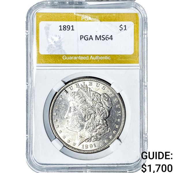 1891 Morgan Silver Dollar PGA MS64