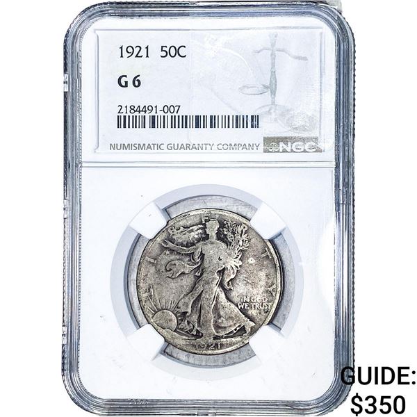 1921 Walking Liberty Half Dollar NGC G6