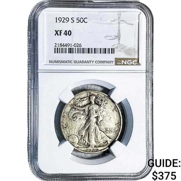 1929-S Walking Liberty Half Dollar NGC XF40