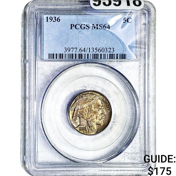 1936 Buffalo Nickel PCGS MS64