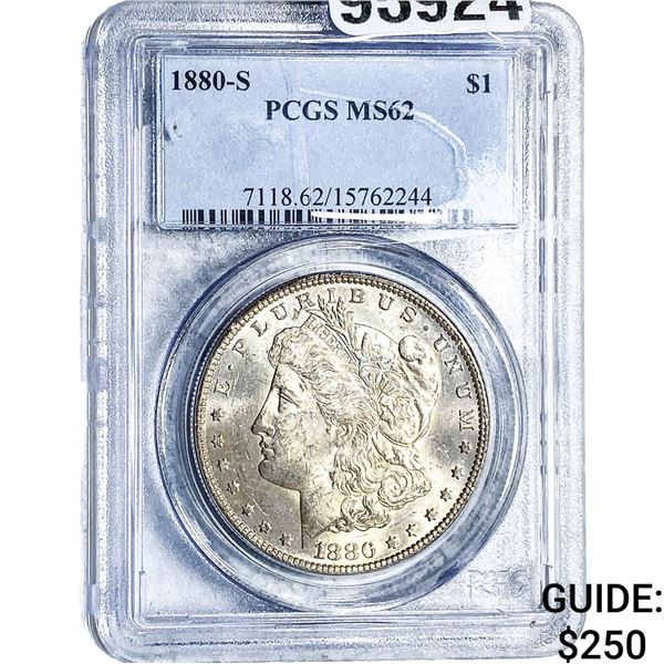 1880-S Morgan Silver Dollar PCGS MS62