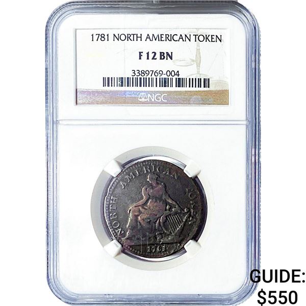 1781 North America Token NGC F12 BN