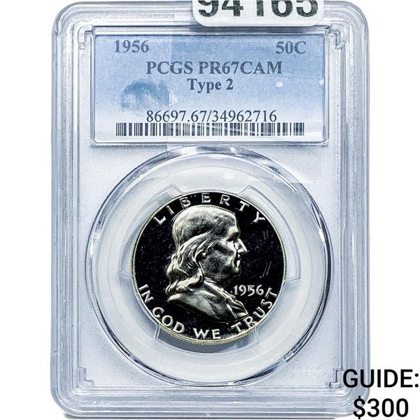 1956 Franklin Half Dollar PCGS PR67 CAM Type 2