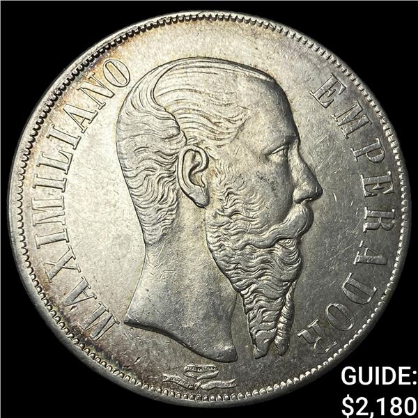 1866Mo Mexico Maximilian I Silver 1 Peso
