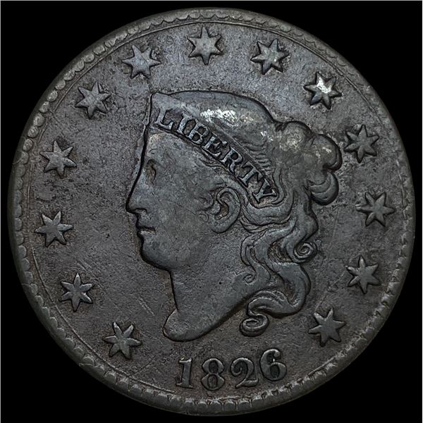 1826 Coronet Head Large Cent LIGHTLY CIRCULATED